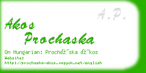 akos prochaska business card